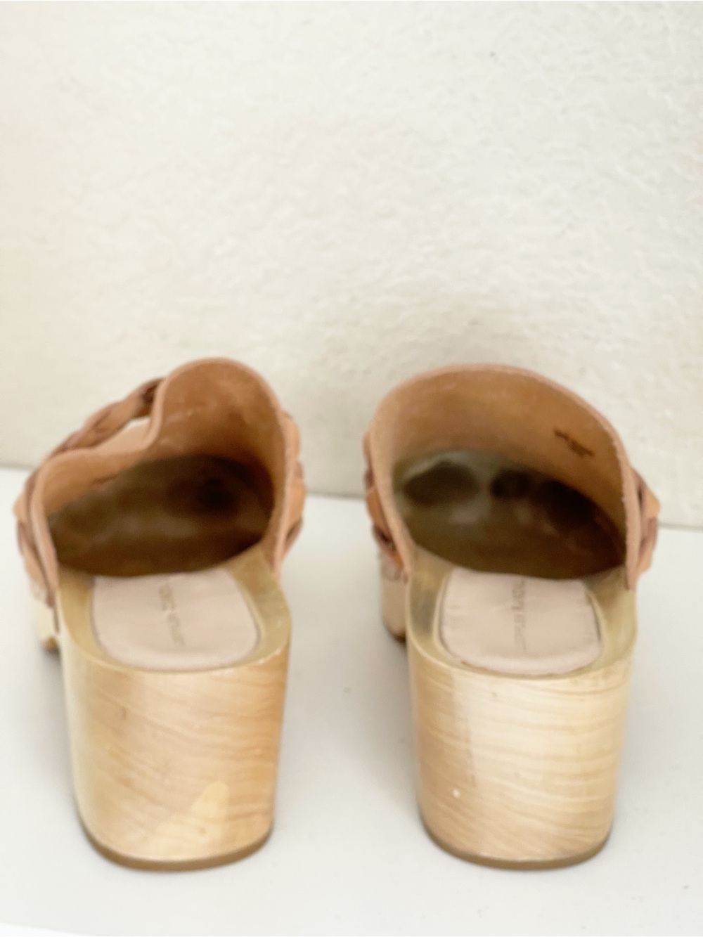 Loeffler Randall Lupa braided leather clogs in honey. Tan Leather Boho Clog Mule - Picture 10 of 11